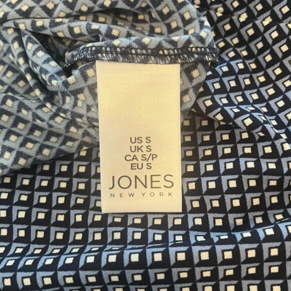 Women's Jones New York Lightweight Blue‎ Geometric Blouse Size Small - Picture 5 of 5